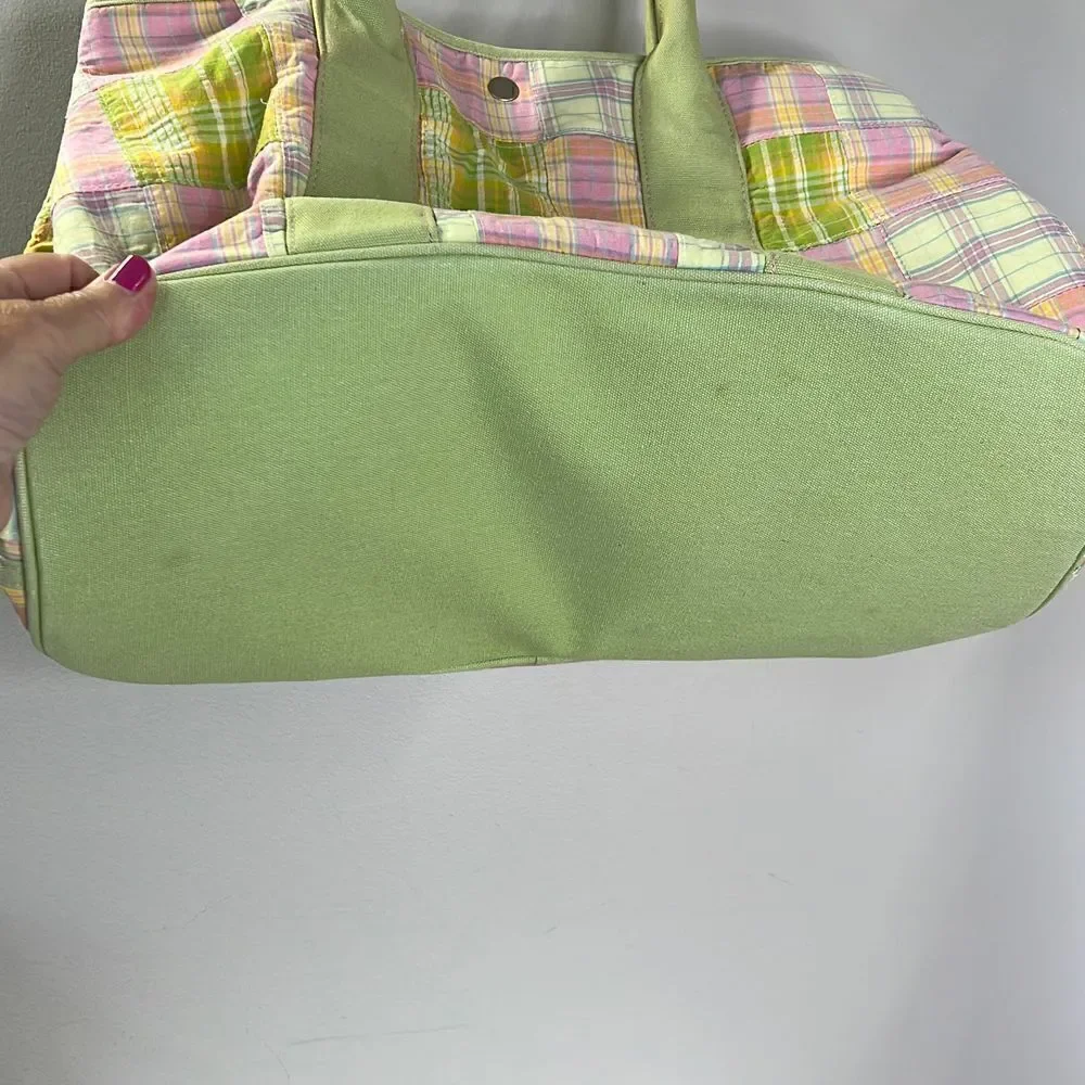 RED Pastel Patchwork Tote Bag